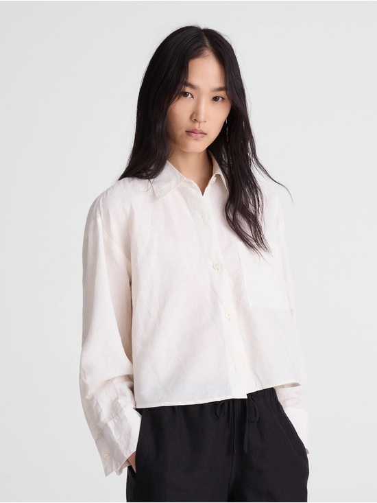 Madewell Tops - Madewell Straight-Hem Shirt in Linen-Cotton Blend Sz. XS